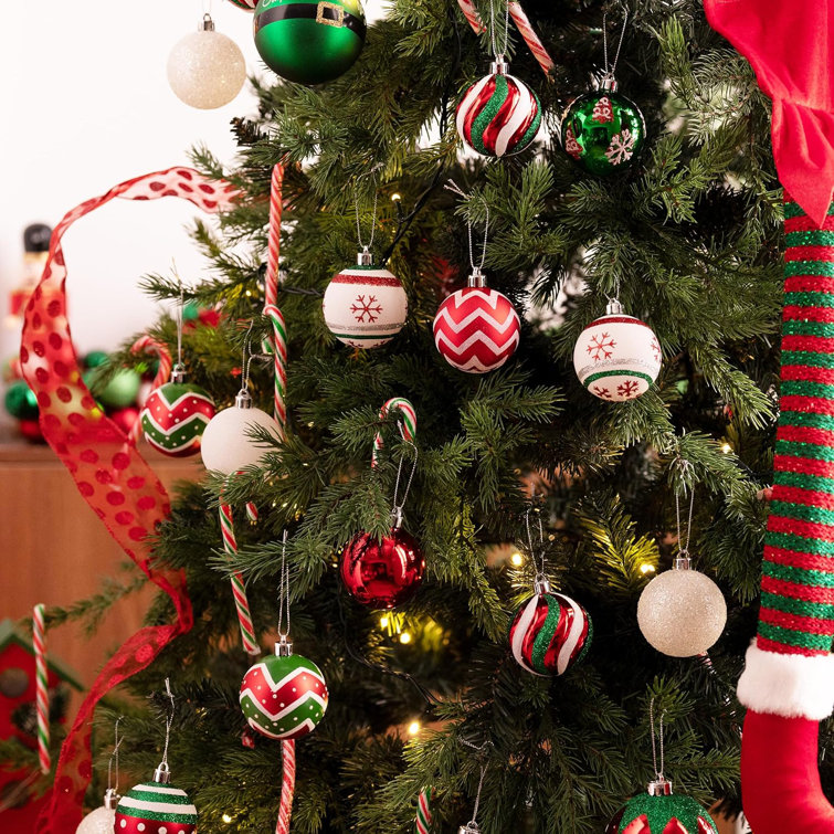 The Holiday Aisle Christmas Tree Decorations 30Ct Red Green